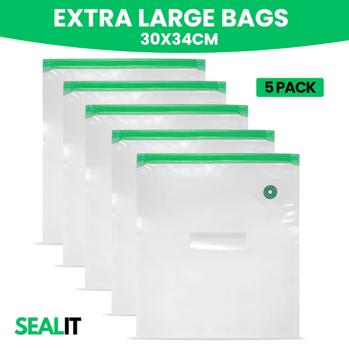 XL - 30x34cm - 5 Piece Reusable Bags